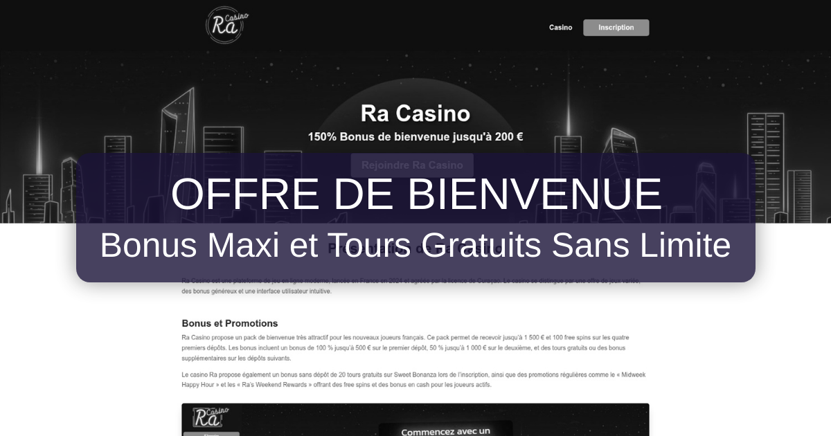 Ra Casino et son bonus de bienvenue réparti sur quatre dépôts